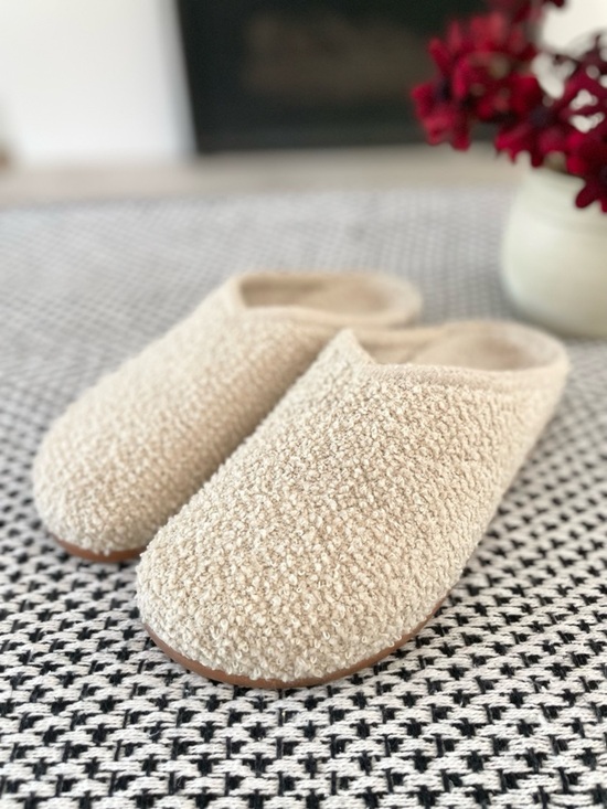 Rothy's Shoes - Rothys The Cozy Clog Honeybun Boucle Cream Ivory Slipper Shoes Size 10